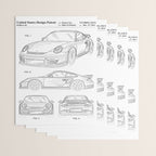 Supercar Sports Car Patent - Car Lover Classic Car Art - White Wrapping Paper Gallery Image 3