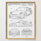 Supercar Sports Car Patent - Car Lover Classic Car Art - White Serving Tray Gallery Image 1