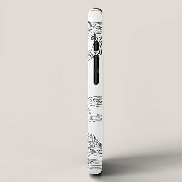 Supercar Sports Car Patent - Car Lover Classic Car Art - White iPhone Case Gallery Image 2
