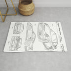 Supercar Sports Car Patent - Car Lover Classic Car Art - White Rug Gallery Image 1