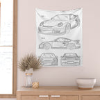 Supercar Sports Car Patent - Car Lover Classic Car Art - White Wall Tapestry Gallery Image 2