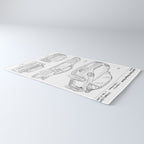 Supercar Sports Car Patent - Car Lover Classic Car Art - White Rug Gallery Image 3
