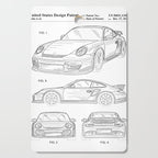 Supercar Sports Car Patent - Car Lover Classic Car Art - White Cutting Board Gallery Image 1