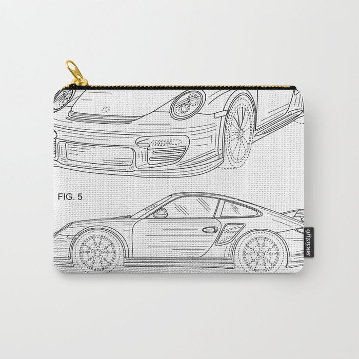 Supercar Sports Car Patent - Car Lover Classic Car Art - White Carry All Pouch Gallery Image 1