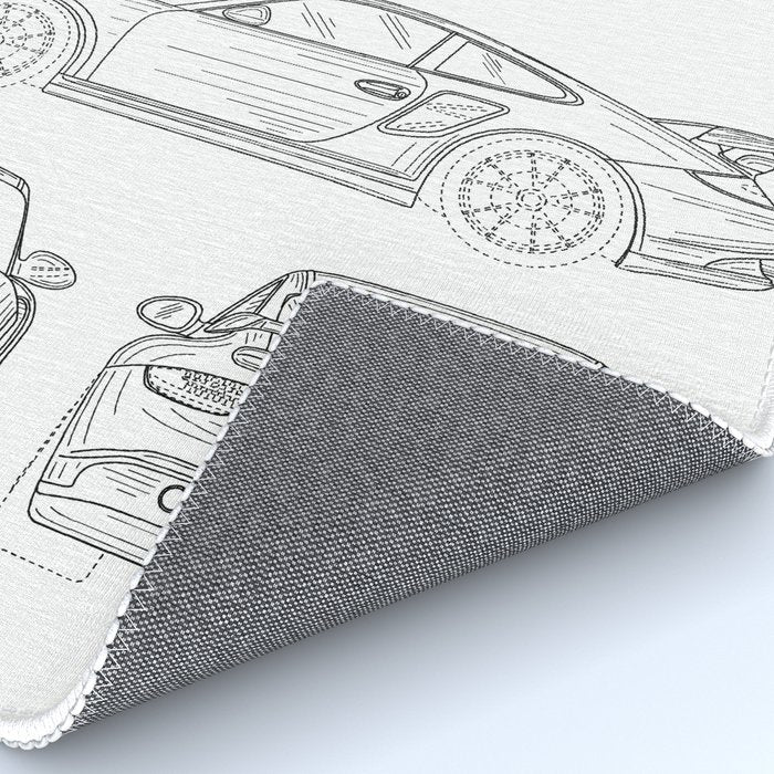 Supercar Sports Car Patent - Car Lover Classic Car Art - White Rug Gallery Image 4