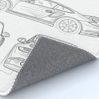 Supercar Sports Car Patent - Car Lover Classic Car Art - White Rug Gallery Image 4