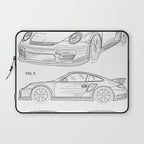 Supercar Sports Car Patent - Car Lover Classic Car Art - White Laptop Sleeve Gallery Image 1