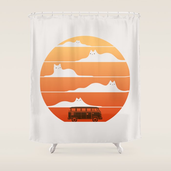 Cat Landscape 106 Shower Curtain Gallery Image 1