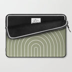 Minimal Arch LIII Earthy Sage Green Modern Geometric Lines Laptop Sleeve Gallery Image 2
