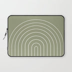 Minimal Arch LIII Earthy Sage Green Modern Geometric Lines Laptop Sleeve Gallery Image 1