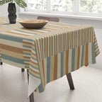 Mixed Stripes Pattern XXIII Natural Boho Tablecloth Gallery Image 3