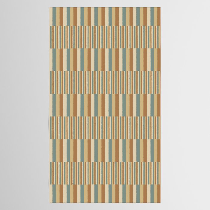 Mixed Stripes Pattern XXIII Natural Boho Tablecloth Gallery Image 2