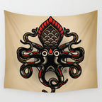 Traditional Tattoo Octopus  Wall Tapestry Gallery Image 4