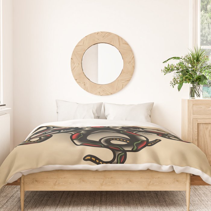 Traditional Tattoo Octopus  Duvet Cover Gallery Image 3