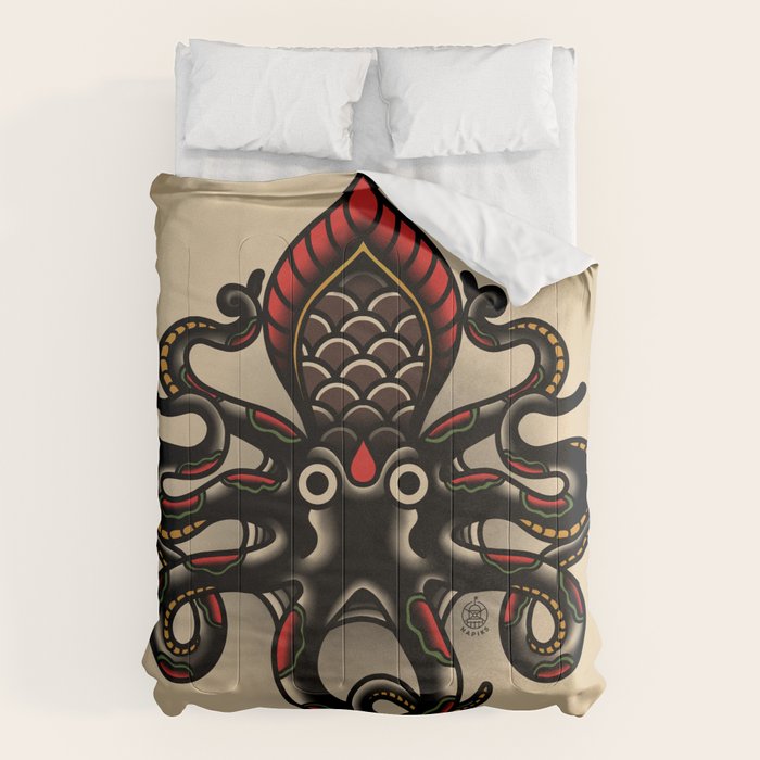 Traditional Tattoo Octopus  Comforter Gallery Image 6