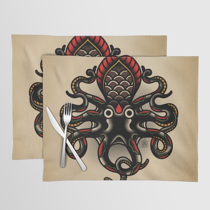 Traditional Tattoo Octopus  Placemat Gallery Image 1