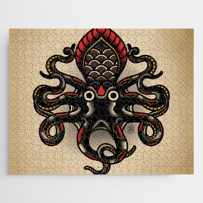 Traditional Tattoo Octopus  Jigsaw Puzzle Gallery Image 1