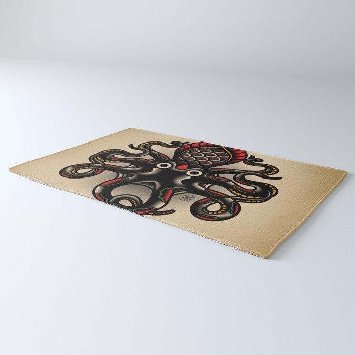Traditional Tattoo Octopus  Rug Gallery Image 3