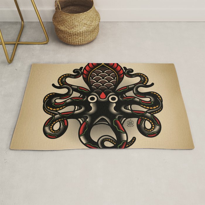 Traditional Tattoo Octopus  Rug Gallery Image 1