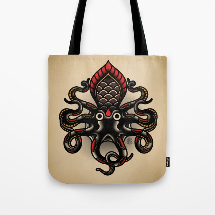 Traditional Tattoo Octopus  Tote Bag Gallery Image 1