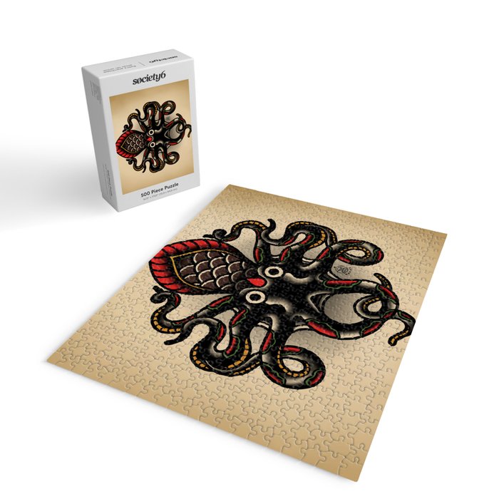 Traditional Tattoo Octopus  Jigsaw Puzzle Gallery Image 2