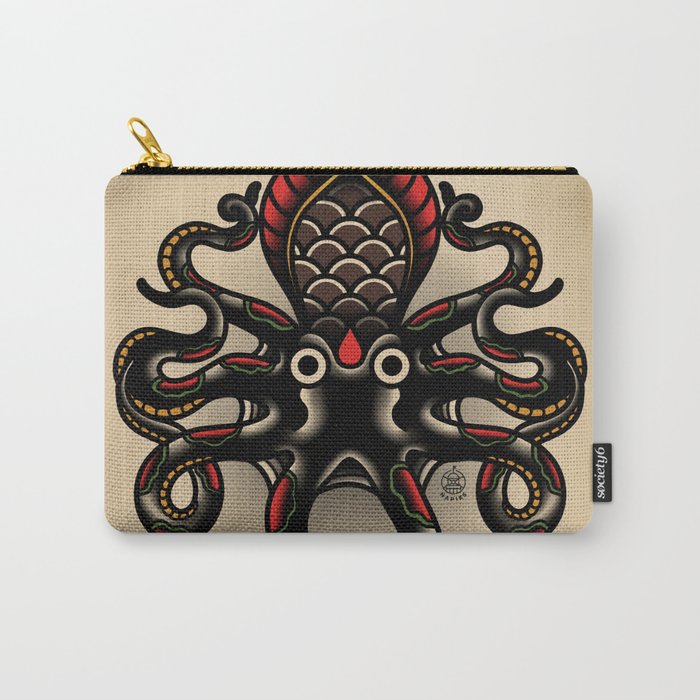 Traditional Tattoo Octopus  Carry All Pouch Gallery Image 1