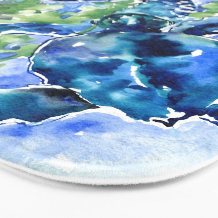 Sea Turtle Turquoise Blue Beach Underwater Scene Green Blue design Bath Mat Gallery Image 3