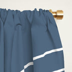 Minimal Line Curvature LXXXIV Nautical Blue Mid Century Modern Arch Abstract Window Curtain Gallery Image 2