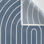 Minimal Line Curvature LXXXIV Nautical Blue Mid Century Modern Arch Abstract Wall Tapestry Gallery Image 3