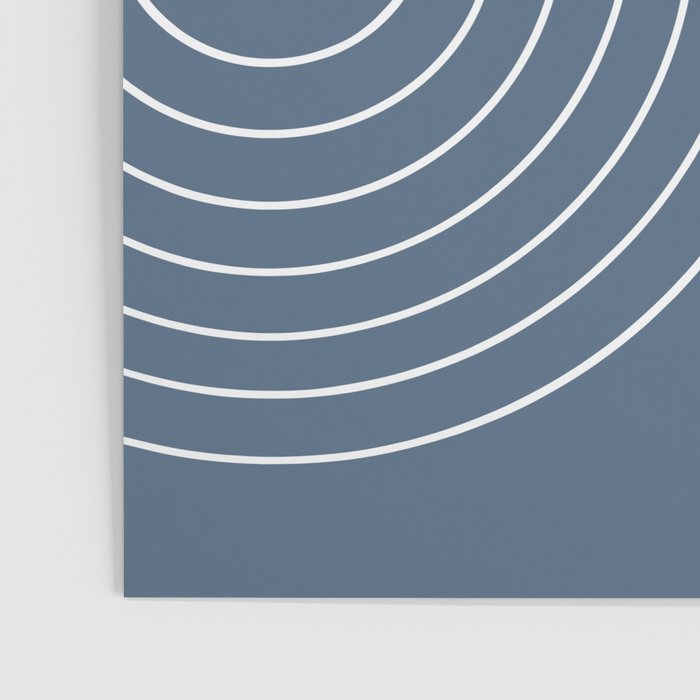 Minimal Line Curvature LXXXIV Nautical Blue Mid Century Modern Arch Abstract Poster Gallery Image 3