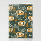 Little Camper - forest green and gold Stationery Card Gallery Image 2