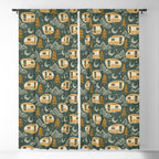 Little Camper - forest green and gold Window Curtain Gallery Image 5