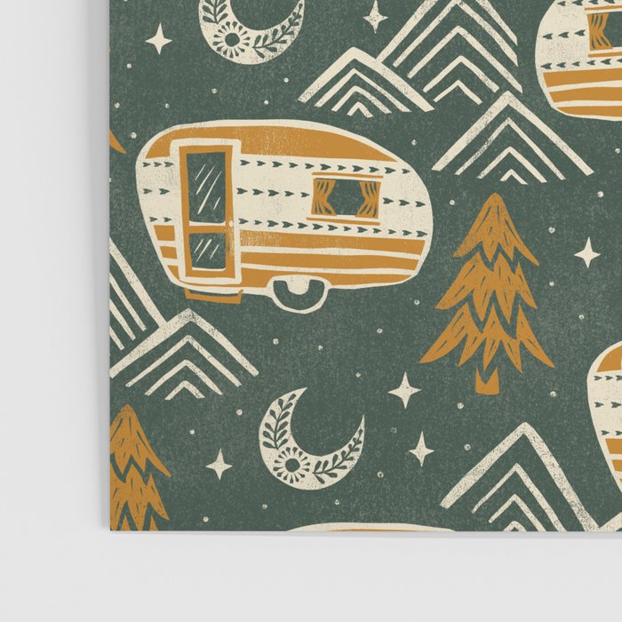 Little Camper - forest green and gold Poster Gallery Image 3