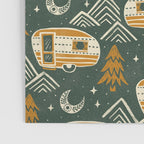 Little Camper - forest green and gold Poster Gallery Image 3
