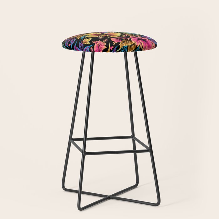 Hibiscus Butterflies - Multicolor Stool Gallery Image 1