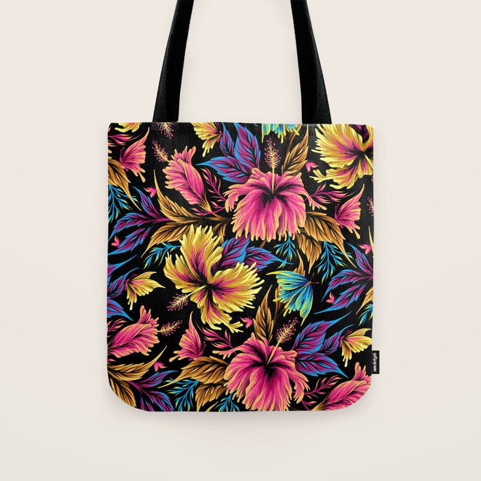 Hibiscus Butterflies - Multicolor Tote Bag Gallery Image 1