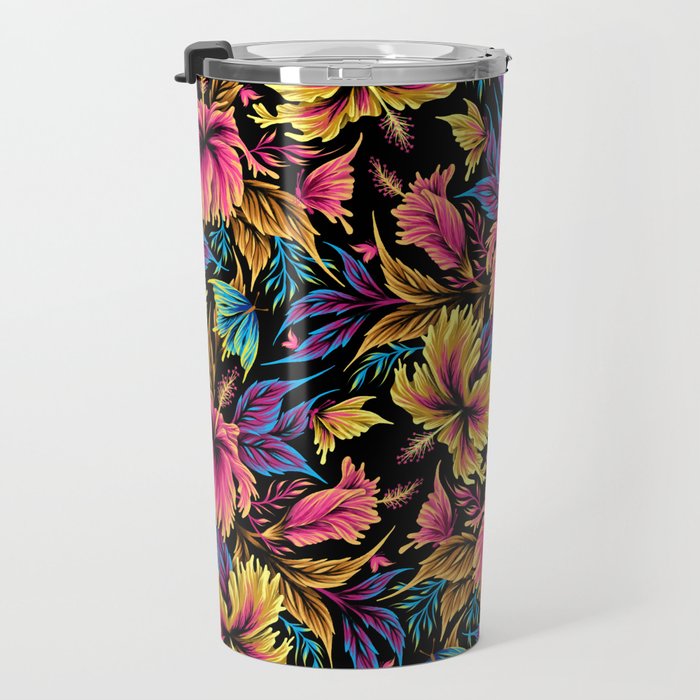 Hibiscus Butterflies - Multicolor Travel Mug Gallery Image 3