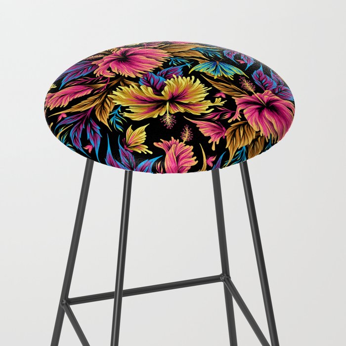 Hibiscus Butterflies - Multicolor Stool Gallery Image 2