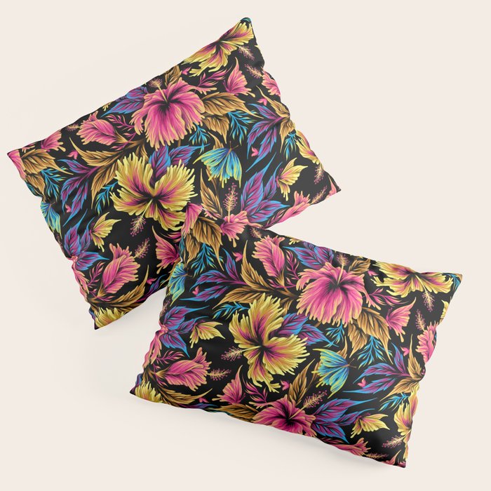 Hibiscus Butterflies - Multicolor Pillow Sham Gallery Image 1