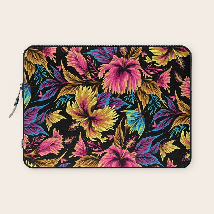 Hibiscus Butterflies - Multicolor Laptop Sleeve Gallery Image 1