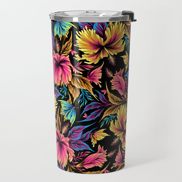 Hibiscus Butterflies - Multicolor Travel Mug Gallery Image 2