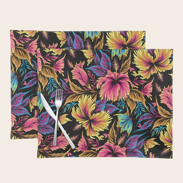 Hibiscus Butterflies - Multicolor Placemat Gallery Image 1