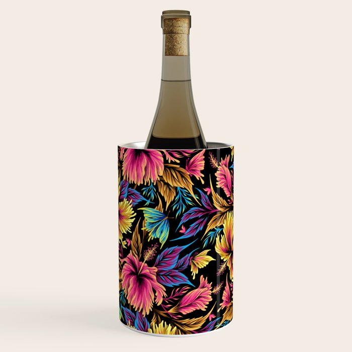 Hibiscus Butterflies - Multicolor Wine Chiller Gallery Image 2