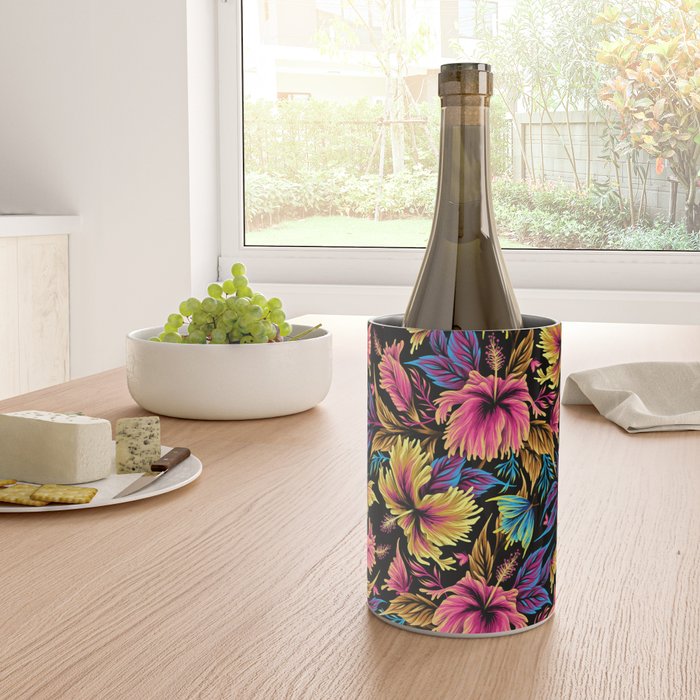 Hibiscus Butterflies - Multicolor Wine Chiller Gallery Image 4