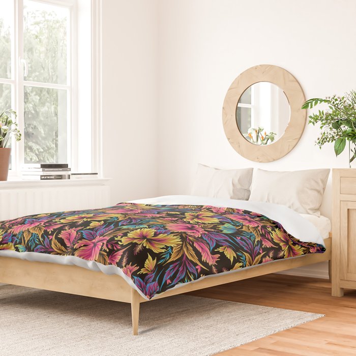 Hibiscus Butterflies - Multicolor Duvet Cover Gallery Image 2