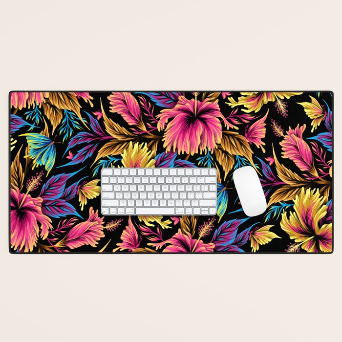 Hibiscus Butterflies - Multicolor Desk Mat Gallery Image 1