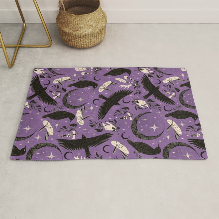 Raven Tarot Purple  Rug Gallery Image 1