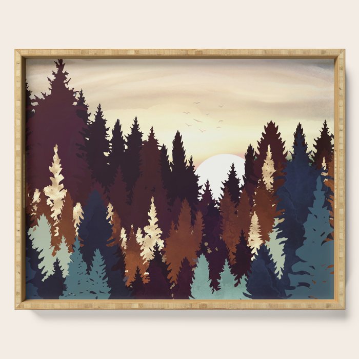 Autumn Forest Sunset Serving Tray Gallery Image 1