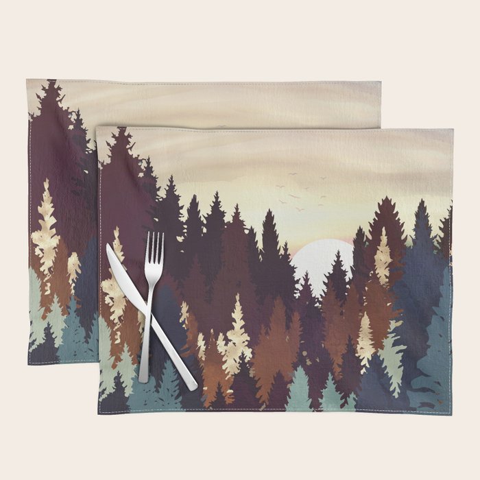 Autumn Forest Sunset Placemat Gallery Image 1