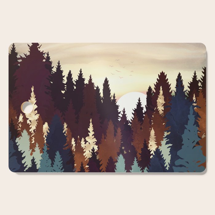 Autumn Forest Sunset Cutting Board Gallery Image 1